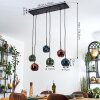Ripoll hanging light, globe light, pendant light blue, green, coppery, 6-light sources