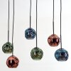 Ripoll hanging light, globe light, pendant light blue, green, coppery, 6-light sources