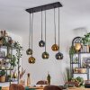 Ripoll hanging light, globe light, pendant light blue, green, coppery, 6-light sources