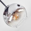 Ripoll ceiling light, globe light chrome, clear, Smoke-coloured, 5-light sources