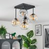 Koyoto ceiling light, globe light 37 cm Amber, clear, Smoke-coloured, 5-light sources