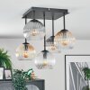 Koyoto ceiling light, globe light Amber, clear, Smoke-coloured, 5-light sources