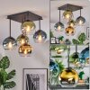 Koyoto ceiling light, globe light blue, gold, green, clear, 5-light sources