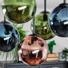Gastor ceiling light, globe light blue, green, coppery, 5-light sources