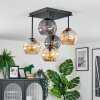 Koyoto ceiling light, globe light 37 cm Amber, Smoke-coloured, 5-light sources