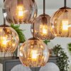 Koyoto ceiling light, globe light 37 cm Amber, Smoke-coloured, 5-light sources