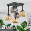 Koyoto ceiling light, globe light 37 cm Amber, Smoke-coloured, 5-light sources