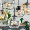 Koyoto ceiling light, globe light Amber, chrome, clear, Smoke-coloured, 5-light sources
