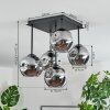 Ripoll ceiling light, globe light Smoke-coloured, 5-light sources