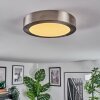 Omaro ceiling light, Panel LED matt nickel, 1-light source, Colour changer