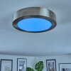 Omaro ceiling light, Panel LED matt nickel, 1-light source, Colour changer