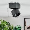 Narel ceiling light, ceiling spotlight LED black, 1-light source
