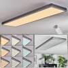 Salmi ceiling light, Panel LED grey, silver, 1-light source, Remote control