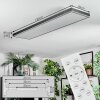 Salmi ceiling light, Panel LED grey, silver, 1-light source, Remote control