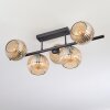 Ripoll ceiling light, globe light Amber, 5-light sources