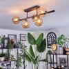 Chehalis ceiling light, globe light Amber, 5-light sources