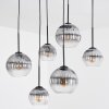 Koyoto hanging light, globe light, pendant light clear, Smoke-coloured, 6-light sources