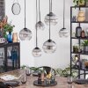 Koyoto hanging light, globe light, pendant light clear, Smoke-coloured, 6-light sources