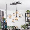 Koyoto hanging light, globe light, pendant light Amber, 6-light sources