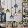 Koyoto hanging light, globe light, pendant light Amber, blue, green, clear, Smoke-coloured, 6-light sources