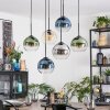 Koyoto hanging light, globe light, pendant light Amber, blue, green, clear, Smoke-coloured, 6-light sources