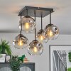 Ripoll ceiling light, globe light clear, Smoke-coloured, 5-light sources