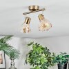 Saire ceiling light, ceiling spotlight chrome, brass, 2-light sources