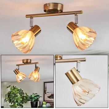 Saire ceiling light, ceiling spotlight chrome, brass, 2-light sources