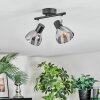 Saire ceiling light, ceiling spotlight chrome, black, 2-light sources