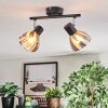 Saire ceiling light, ceiling spotlight chrome, black, 2-light sources