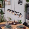 Koyoto hanging light, globe light, pendant light chrome, clear, Smoke-coloured, 5-light sources