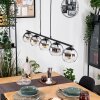 Koyoto hanging light, globe light, pendant light chrome, clear, Smoke-coloured, 5-light sources