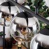Koyoto hanging light, globe light, pendant light chrome, clear, Smoke-coloured, 5-light sources