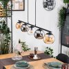 Koyoto hanging light, globe light, pendant light Amber, chrome, clear, Smoke-coloured, 5-light sources
