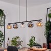 Koyoto hanging light, globe light, pendant light Amber, chrome, clear, Smoke-coloured, 5-light sources