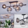 Chehalis ceiling light, globe light clear, Smoke-coloured, 5-light sources