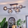 Chehalis ceiling light, globe light clear, Smoke-coloured, 5-light sources