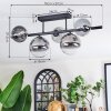 Chehalis ceiling light, globe light clear, Smoke-coloured, 5-light sources
