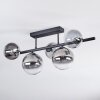 Chehalis ceiling light, globe light clear, Smoke-coloured, 5-light sources