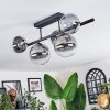 Chehalis ceiling light, globe light clear, Smoke-coloured, 5-light sources
