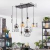 Koyoto hanging light, globe light, pendant light Amber, chrome, clear, Smoke-coloured, 6-light sources