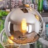 Koyoto hanging light, globe light, pendant light Amber, chrome, clear, Smoke-coloured, 6-light sources