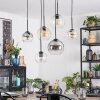 Koyoto hanging light, globe light, pendant light Amber, clear, Smoke-coloured, 6-light sources
