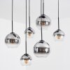 Koyoto hanging light, globe light, pendant light clear, Smoke-coloured, 6-light sources