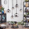 Koyoto hanging light, globe light, pendant light clear, Smoke-coloured, 6-light sources
