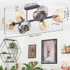 Ripoll ceiling light, globe light Amber, Smoke-coloured, 8-light sources