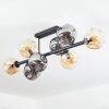 Ripoll ceiling light, globe light Amber, Smoke-coloured, 8-light sources