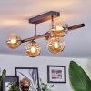 Chehalis ceiling light, globe light Amber, 5-light sources
