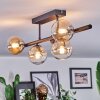 Chehalis ceiling light, globe light Amber, clear, 5-light sources