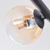 Chehalis ceiling light, globe light Amber, clear, 5-light sources